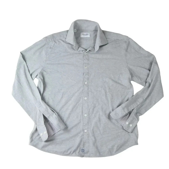 Twillory Shirt Untuckabl Mens Large Ash Gray Tailored Performance Button Up - Picture 3 of 10